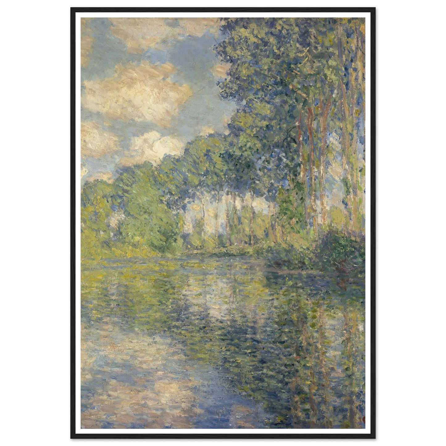 Poplars on the Epte (1891) Art Print | Claude Monet - Framed Poster - 30x40 cm / 12x16″ - Black frame