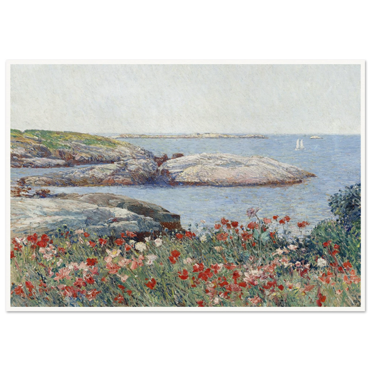 Poppies,Isles of Shoals (1891) Art Print | Childe Hassam - Framed Poster - 30x40 cm / 12x16″ - Black frame