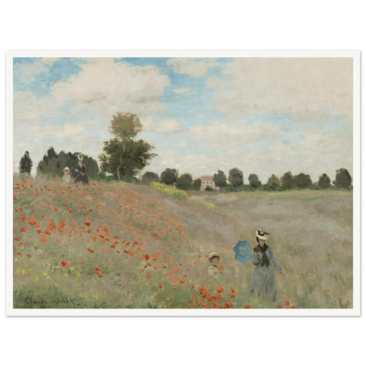 Poppy Field (1881) Art Print | Claude Monet - Framed Poster - 30x40 cm / 12x16″ - Black frame