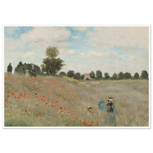 Poppy Field (1881) Art Print | Claude Monet - Framed Poster - 30x40 cm / 12x16″ - Black frame