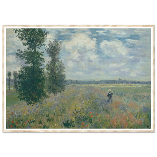 Poppy Fields near Argenteuil (1875) Art Print | Claude Monet - Framed Poster - 30x40 cm / 12x16″ - Black frame