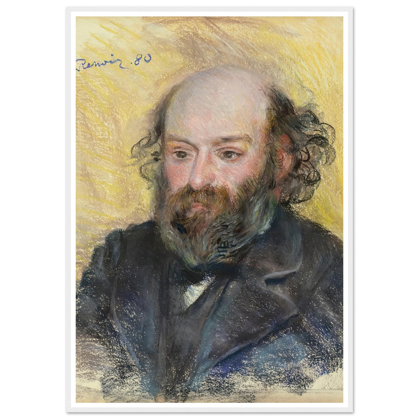 Portrait de Cézanne (1880) Art Print | Pierre Auguste Renoir - Framed Poster - 30x40 cm / 12x16″ - Black frame