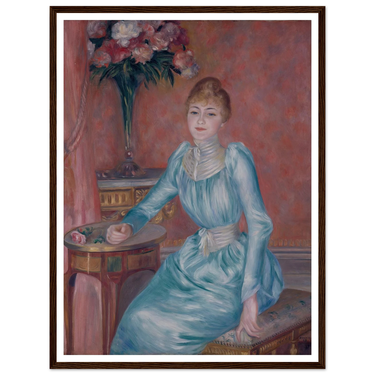 Portrait de Madame de Bonnières (1889) Art Print | Pierre Auguste Renoir - Framed Poster - 30x40 cm / 12x16″ - Black frame