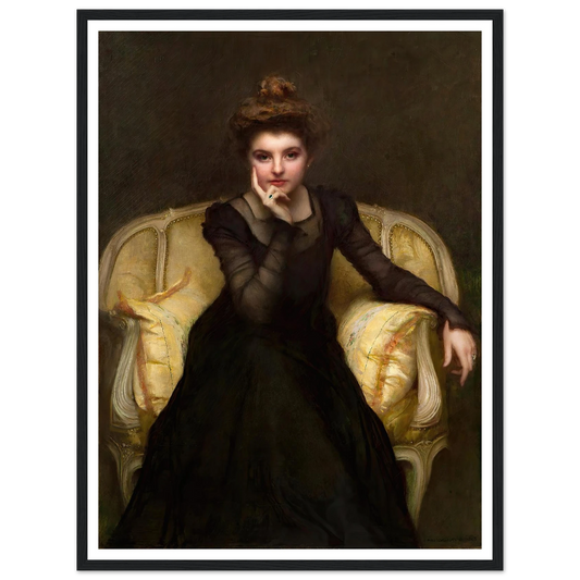 Portrait d’une élégante (1898) Art Print | Pascal Adolphe Jean Dagnan Bouveret - Framed Poster - 30x40 cm / 12x16″ - Black frame