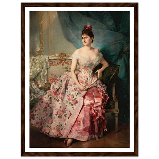 Portrait of a Lady Art Print | Raimundo de Madrazo y Garreta - Framed Poster - 30x40 cm / 12x16″ - Black frame