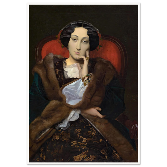 Portrait of a Woman (1851) Art Print | Jean Leon Gerome - Framed Poster - 30x40 cm / 12x16″ - Black frame