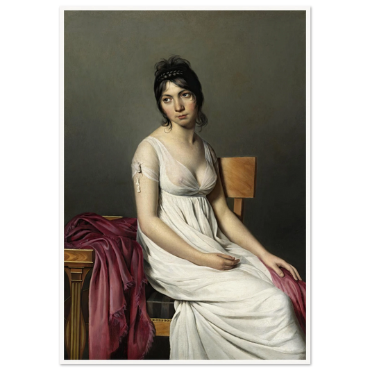 Portrait of a Young Woman in White (c. 1798) Art Print | Jacques Louis David - Framed Poster - 30x40 cm / 12x16″ - Black frame