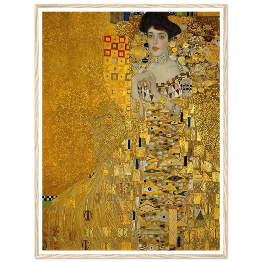 Portrait of Adele Bloch-Bauer I (1907) Art Print | Gustav Klimt - Framed Poster - 30x40 cm / 12x16″ - Black frame
