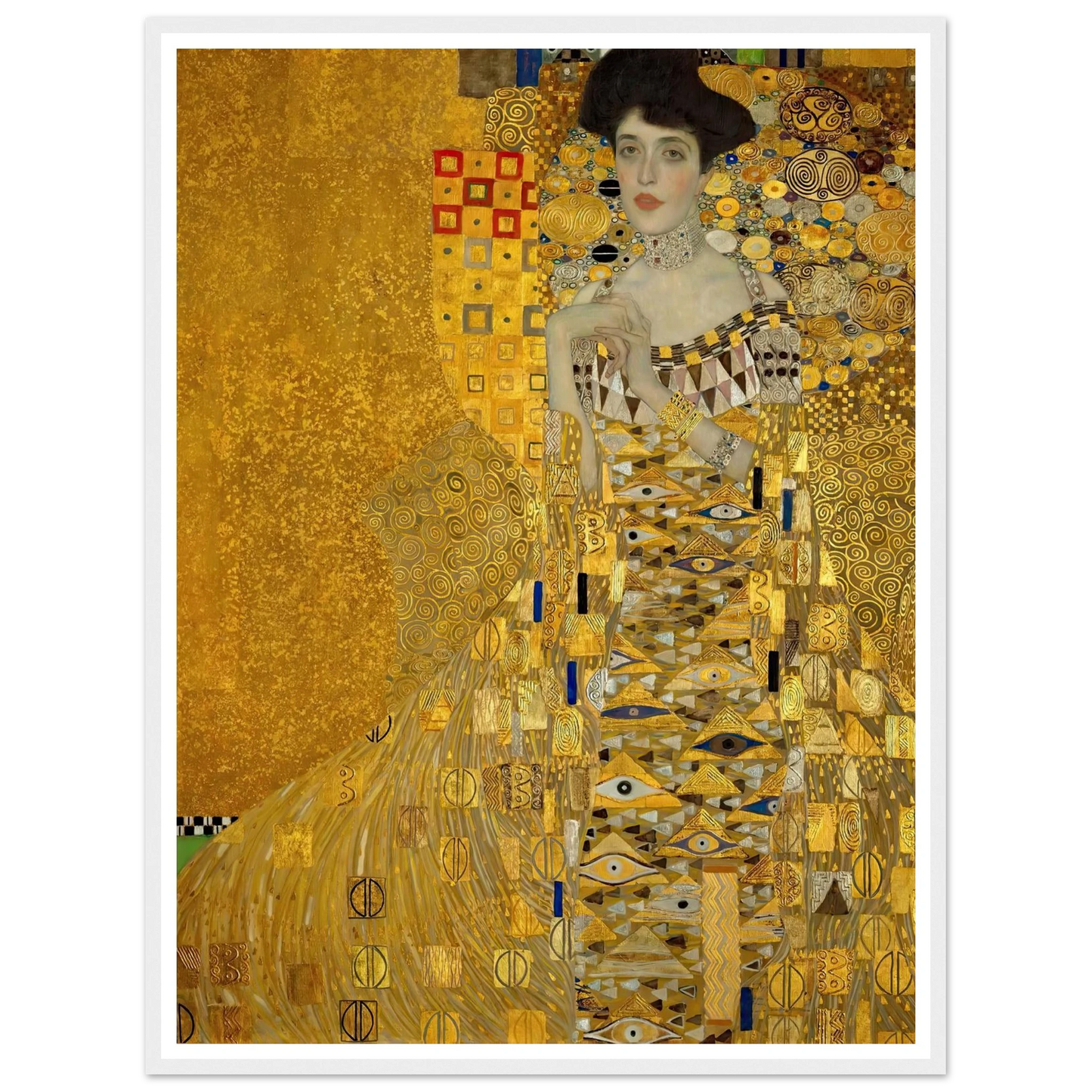 Portrait of Adele Bloch-Bauer I (1907) Art Print | Gustav Klimt - Framed Poster - 30x40 cm / 12x16″ - Black frame
