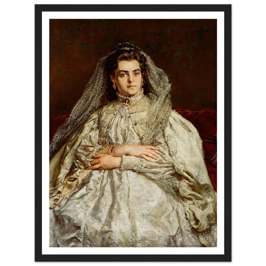 Portrait of artist’s wife, Teodora née Giebułtowska (1879) Art Print | Jan Matejko - Framed Poster - 30x40 cm / 12x16″ - Black frame