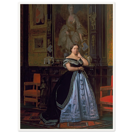 Portrait of Charlotte de Rothschild (1866) Art Print | Jean Leon Gerome - Framed Poster - 30x40 cm / 12x16″ - Black frame