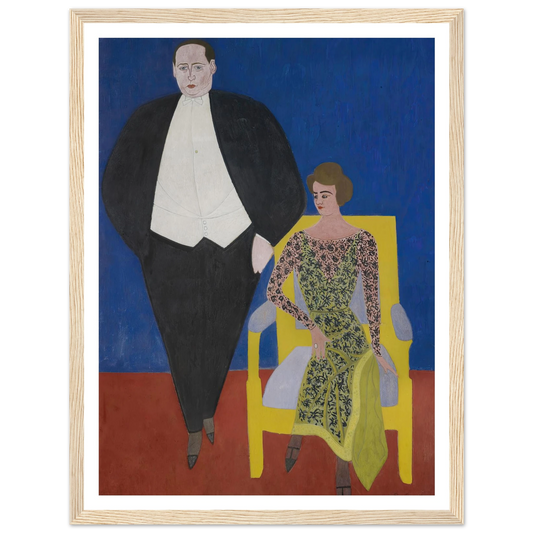 Portrait of Gustave en Norine Van Hecke (1920) Art Print | Leon Spilliaert - Framed Poster - 30x40 cm / 12x16″ - Black frame