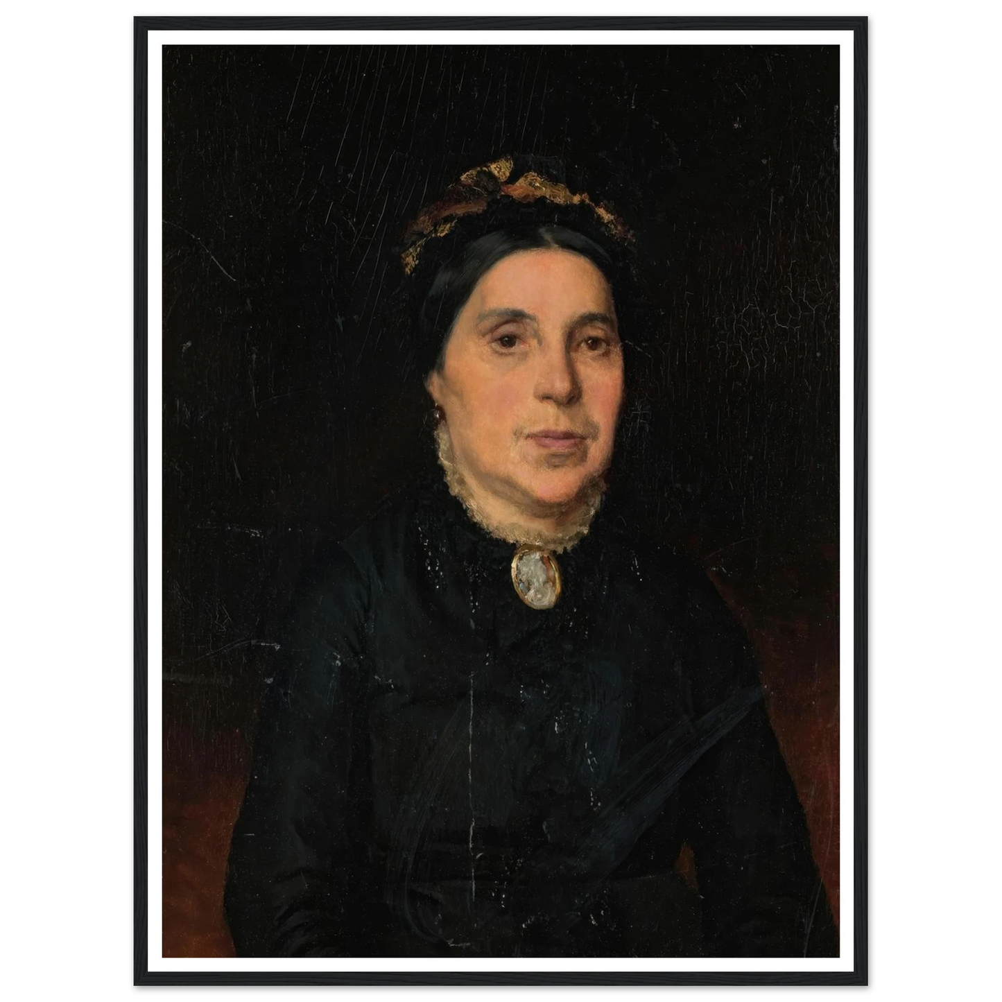 Portrait of Ignaz Deutsch’s Wife (1886) Art Print | Ludwig Deutsch - Framed Poster - 30x40 cm / 12x16″ - Black frame