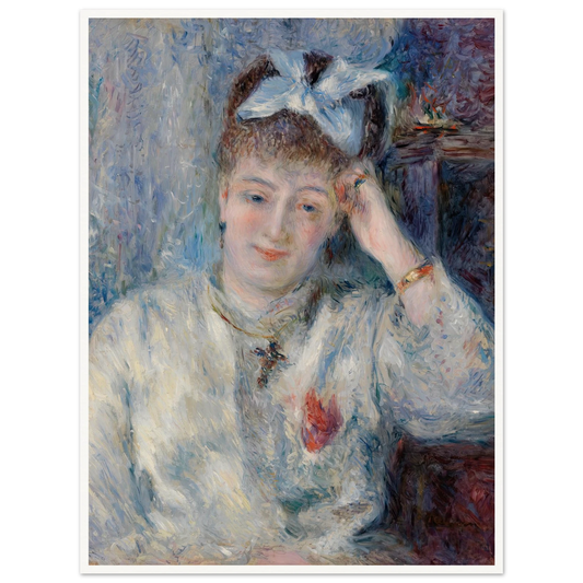 Portrait of Mademoiselle Marie Murer (Portrait de Mademoiselle Marie Murer) (1877) Art Print | Pierre Auguste Renoir - Framed Poster - 30x40 cm / 12x16″ - Black frame