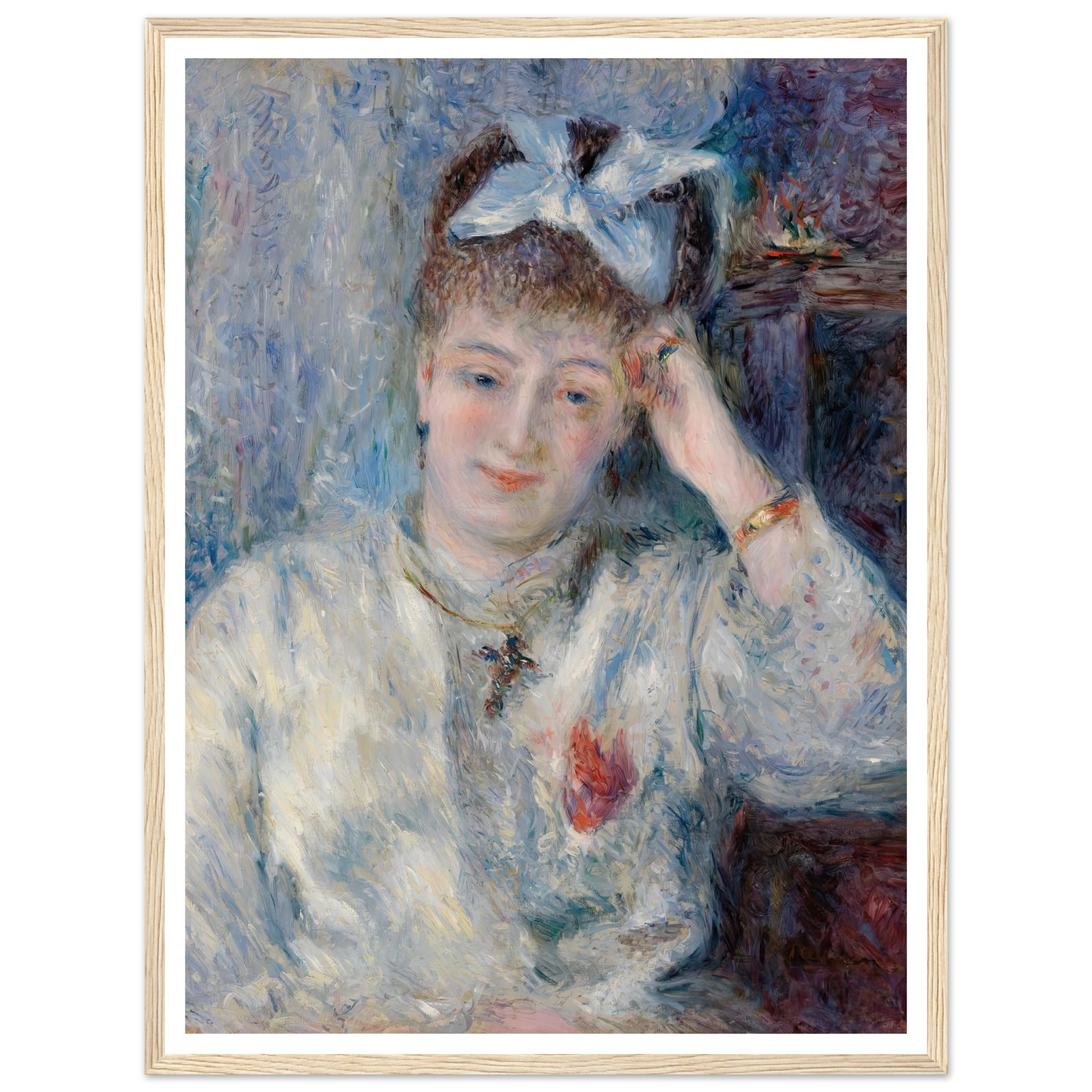 Portrait of Mademoiselle Marie Murer (Portrait de Mademoiselle Marie Murer) (1877) Art Print | Pierre Auguste Renoir - Framed Poster - 30x40 cm / 12x16″ - Black frame