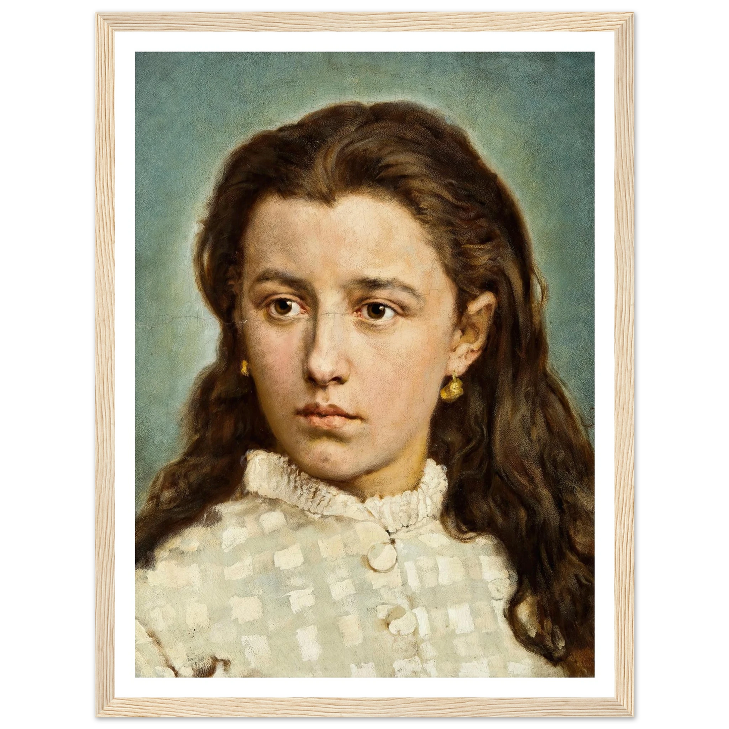 Portrait of Maria Levittoux (1872) Art Print | Jan Matejko - Framed Poster - 30x40 cm / 12x16″ - Black frame