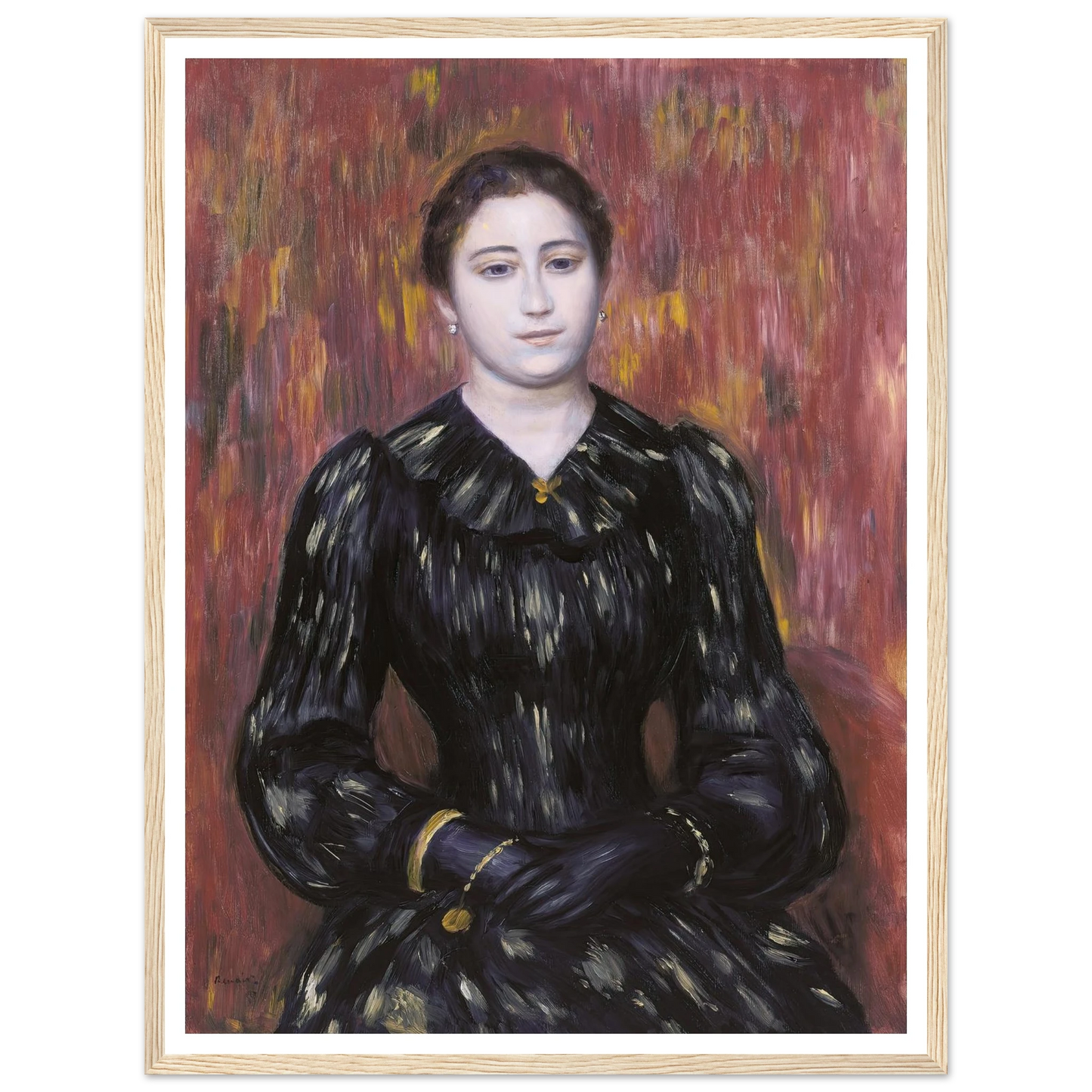 Portrait of Mme. Paulin Art Print | Pierre Auguste Renoir - Framed Poster - 30x40 cm / 12x16″ - Black frame