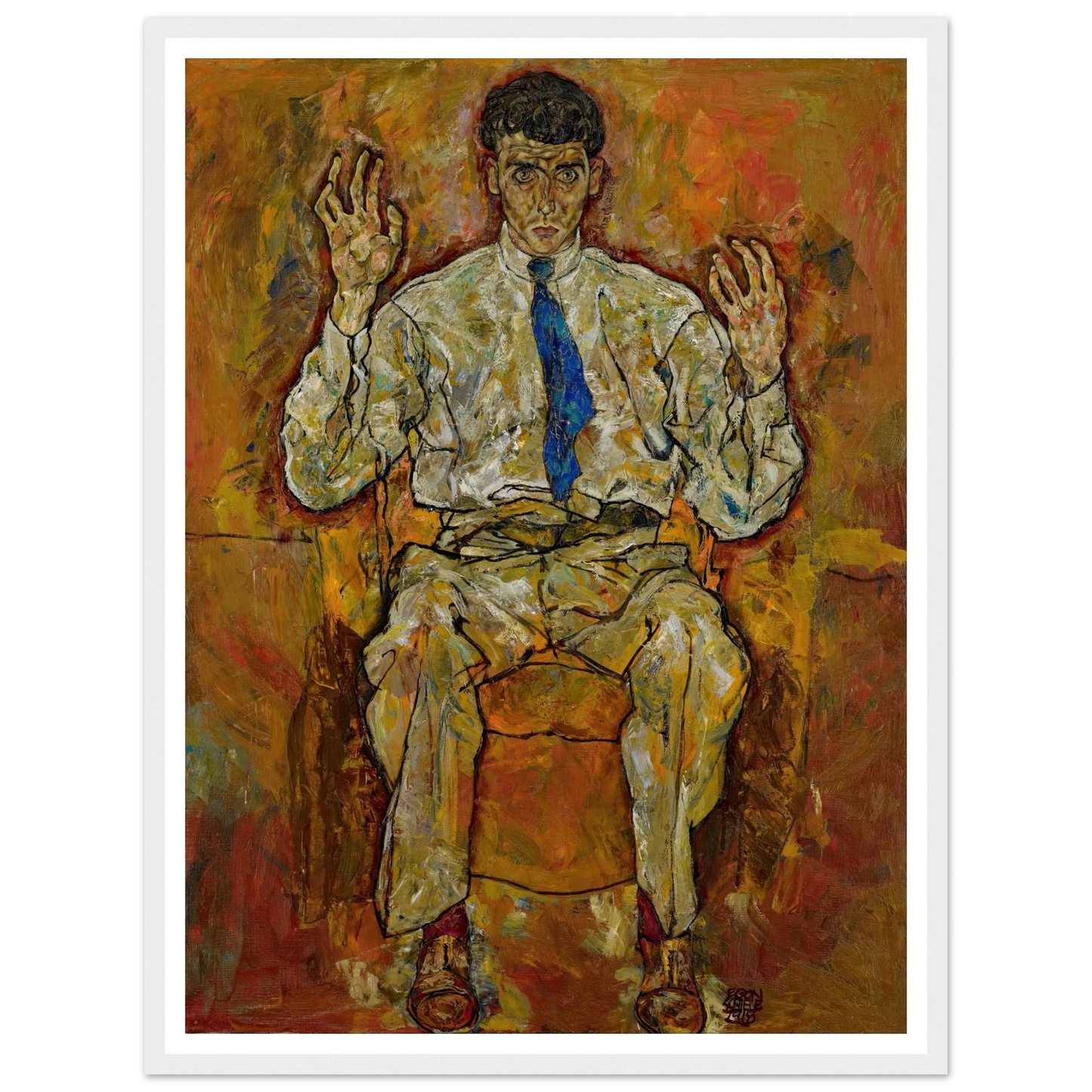 Portrait of Paris von Gütersloh (1887-1973) (1918) Art Print | Egon Schiele - Framed Poster - 30x40 cm / 12x16″ - Black frame