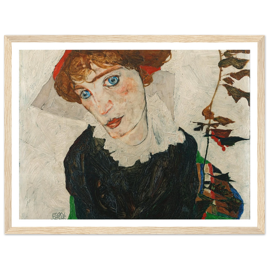 Portrait Of Wally Neuzil (1912) Art Print | Egon Schiele - Framed Poster - 30x40 cm / 12x16″ - Black frame