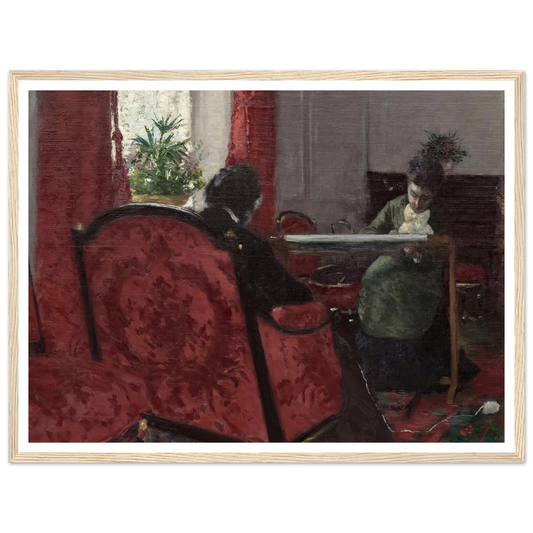 Portraits dans un intérieur (1877) Art Print | Gustave Caillebotte - Framed Poster - 30x40 cm / 12x16″ - Black frame