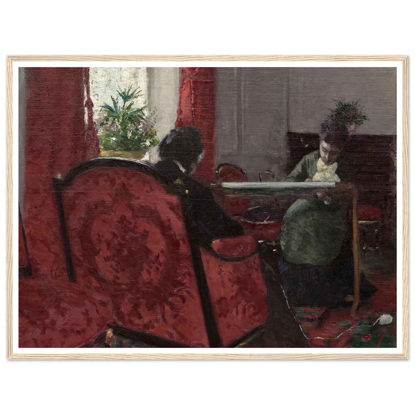 Portraits dans un intérieur (1877) Art Print | Gustave Caillebotte - Framed Poster - 30x40 cm / 12x16″ - Black frame
