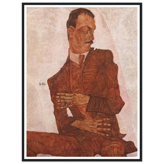 Porträt Arthur Roessler (1910) Art Print | Egon Schiele - Framed Poster - 30x40 cm / 12x16″ - Black frame