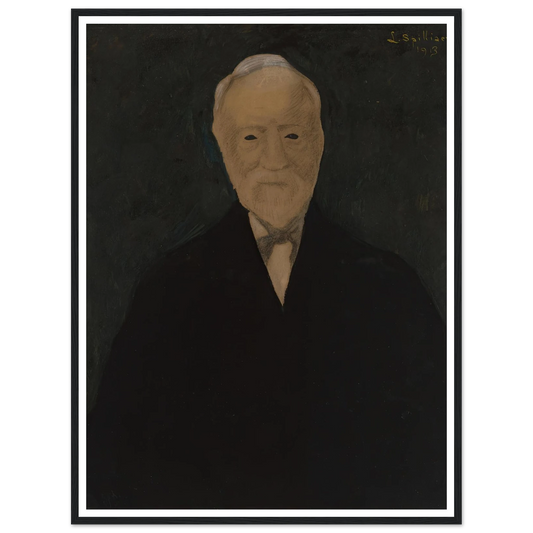 Portret van Andrew Carnegie (1913) Art Print | Leon Spilliaert - Framed Poster - 30x40 cm / 12x16″ - Black frame