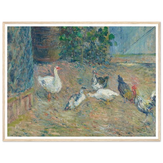 Poulailler à la maison rouge, Pontoise (1878) Art Print | Camille Pissarro - Framed Poster - 30x40 cm / 12x16″ - Black frame