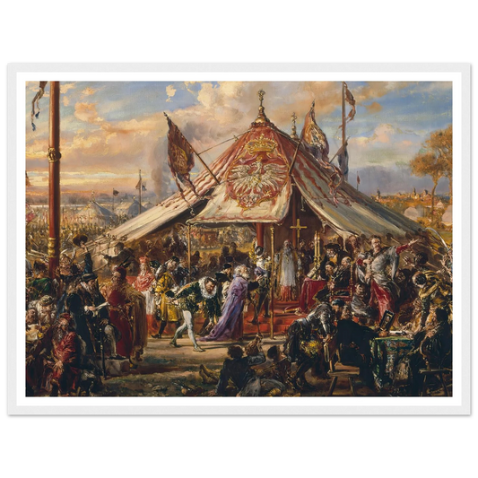 Power of Commonwealth at its Zenith, from the series “History of Civilization in Poland” (1889) Art Print | Jan Matejko - Framed Poster - 30x40 cm / 12x16″ - Black frame