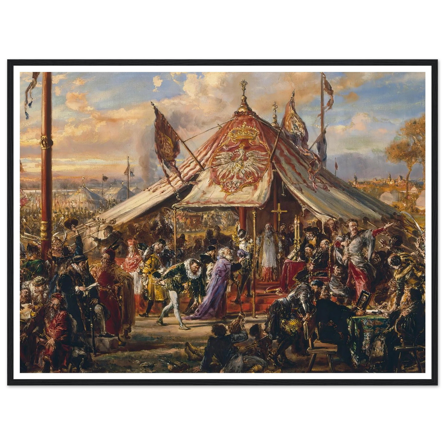 Power of Commonwealth at its Zenith, from the series “History of Civilization in Poland” (1889) Art Print | Jan Matejko - Framed Poster - 30x40 cm / 12x16″ - Black frame