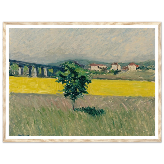 Prairie Au Pont D’argenteuil Art Print | Gustave Caillebotte - Framed Poster - 30x40 cm / 12x16″ - Black frame