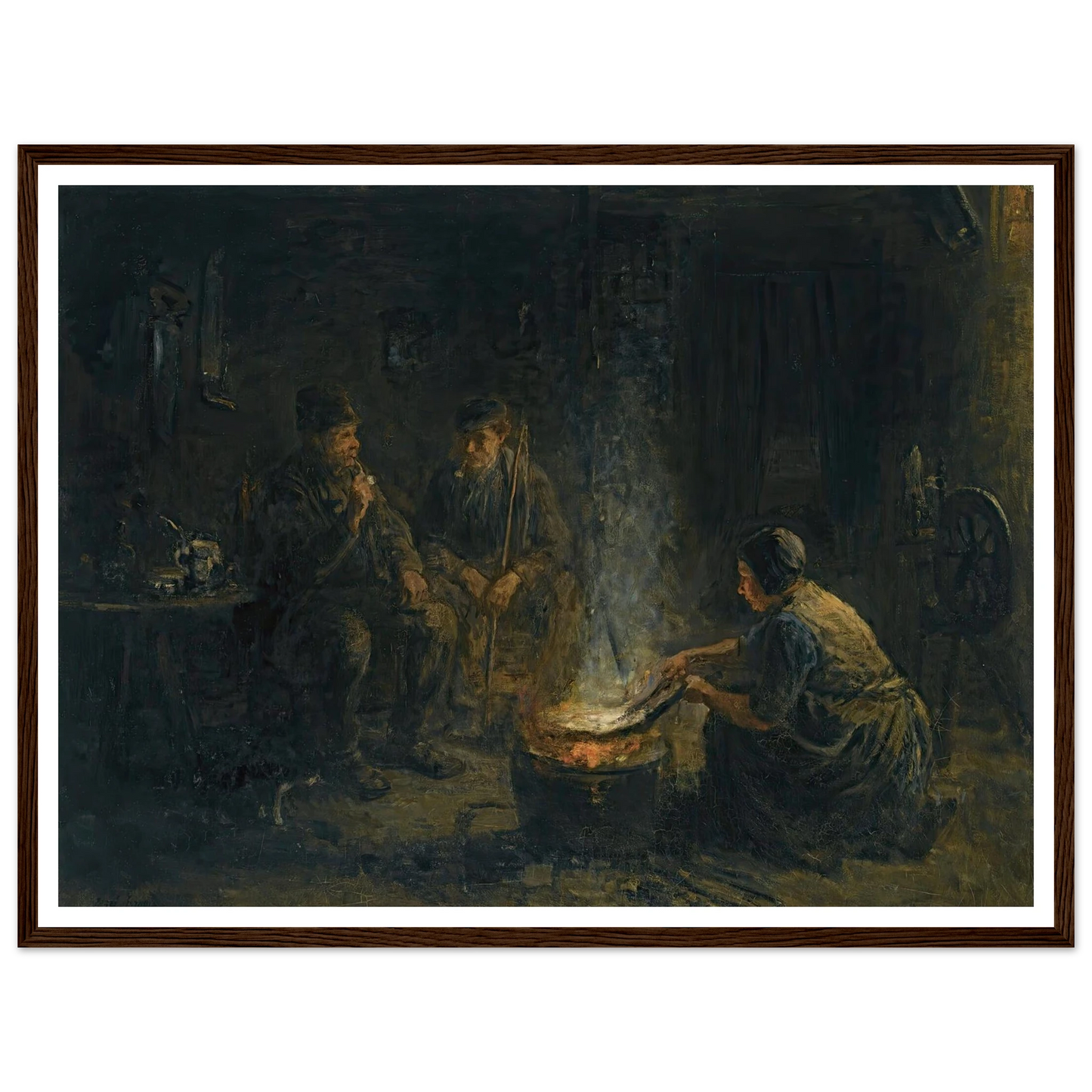 Preparing the meal Art Print | Jozef Israels - Framed Poster - 30x40 cm / 12x16″ - Black frame