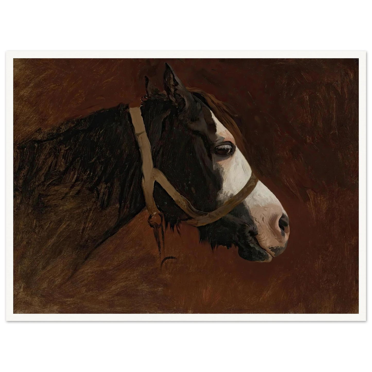 Profile Of A Horse Art Print | Jean Leon Gerome - Framed Poster - 30x40 cm / 12x16″ - Black frame
