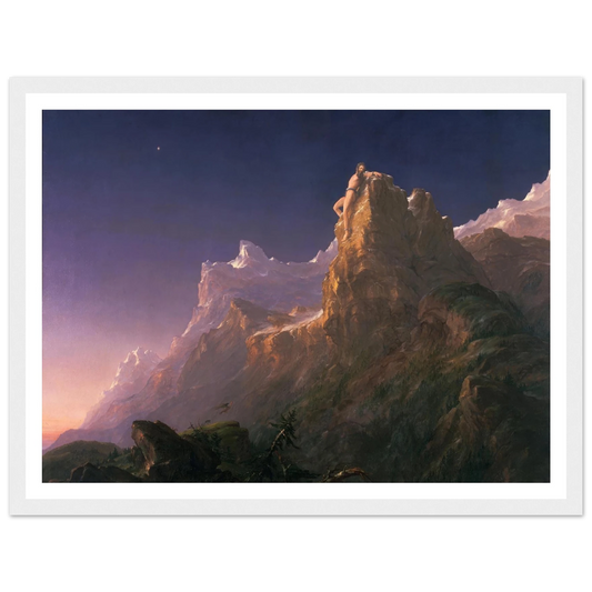 Prometheus Bound Art Print | Thomas Cole - Framed Poster - 30x40 cm / 12x16″ - Black frame