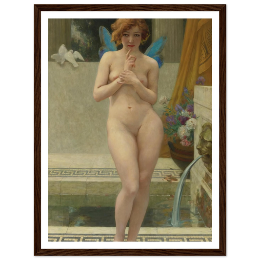 Psyche A La Fontaine Art Print | Guillaume Seignac - Framed Poster - 30x40 cm / 12x16″ - Black frame