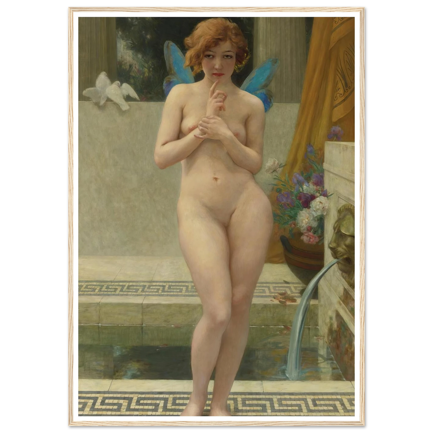 Psyche A La Fontaine Art Print | Guillaume Seignac - Framed Poster - 30x40 cm / 12x16″ - Black frame