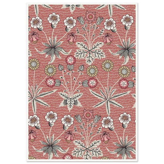 Pulsatilla Arts Tapestry Art Print | William Morris Inspired - Framed Poster - 30x30 cm / 12x12″ - Black frame