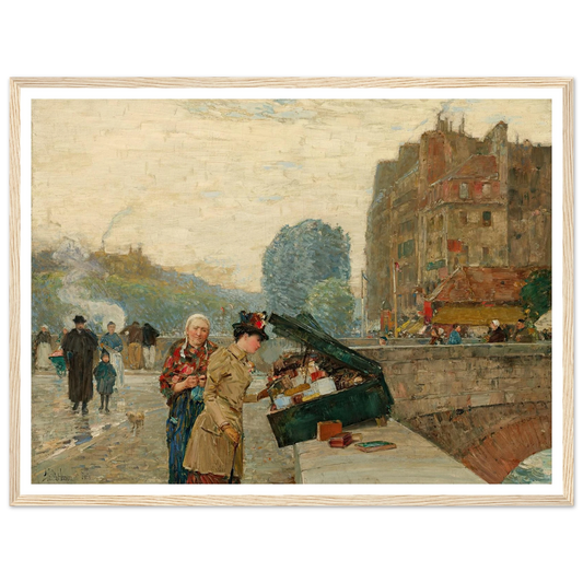 Quai St. Michel (1888) Art Print | Childe Hassam - Framed Poster - 30x40 cm / 12x16″ - Black frame