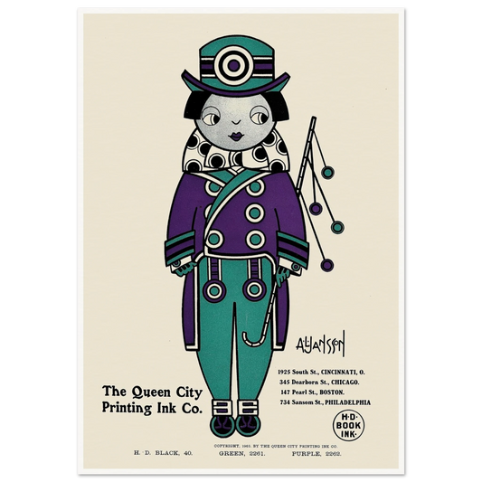 Queen City Ink, Ad. 01 (1890-1913) Art Print | Augustus Jansson - Framed Poster - 30x40 cm / 12x16″ - Black frame