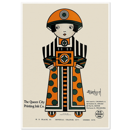 Queen City Ink, Ad. 02 (1890-1913) Art Print | Augustus Jansson - Framed Poster - 30x40 cm / 12x16″ - Black frame