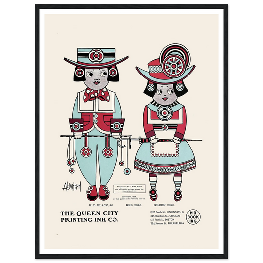 Queen City Ink, Ad. 04 (1890-1913) Art Print | Augustus Jansson - Framed Poster - 30x40 cm / 12x16″ - Black frame