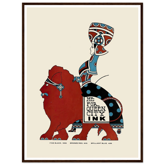 Queen City Ink, Ad. 09 (1890-1913) Art Print | Augustus Jansson - Framed Poster - 30x40 cm / 12x16″ - Black frame