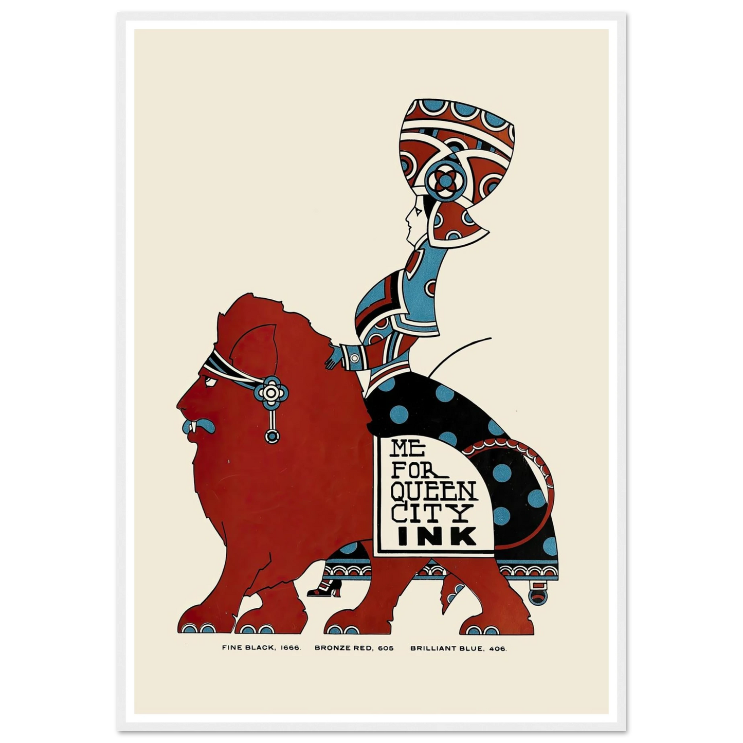 Queen City Ink, Ad. 09 (1890-1913) Art Print | Augustus Jansson - Framed Poster - 30x40 cm / 12x16″ - Black frame