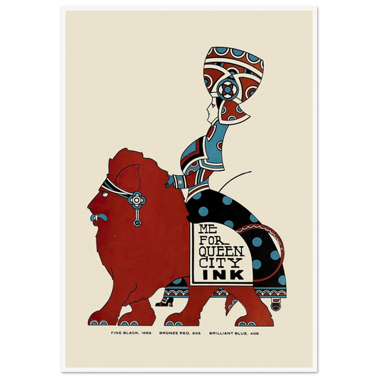 Queen City Ink, Ad. 09 (1890-1913) Art Print | Augustus Jansson - Framed Poster - 30x40 cm / 12x16″ - Black frame