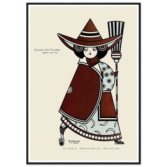 Queen City Ink, Ad. 13 (1890-1913) Art Print | Augustus Jansson - Framed Poster - 30x40 cm / 12x16″ - Black frame
