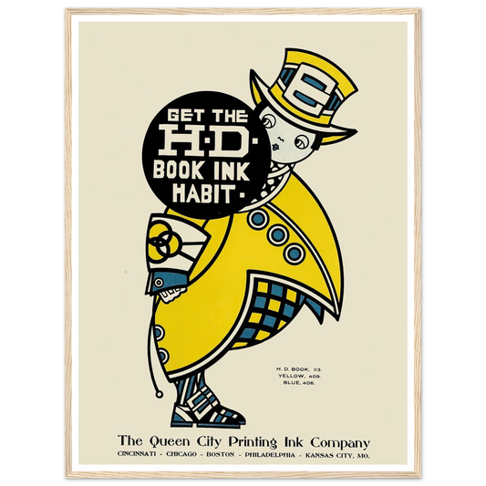 Queen City Ink, Ad. 14 (1890-1913) Art Print | Augustus Jansson - Framed Poster - 30x40 cm / 12x16″ - Black frame