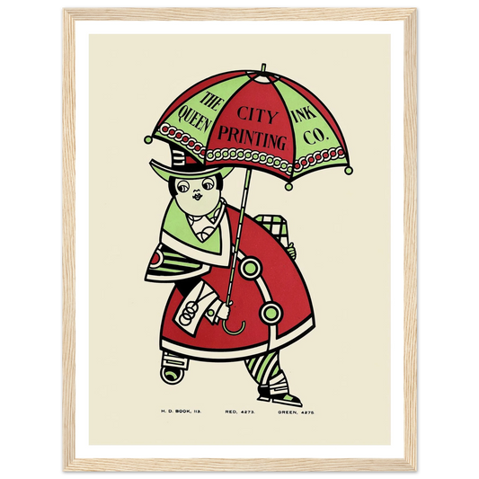 Queen City Ink, Ad. 16 (1890-1913) Art Print | Augustus Jansson - Framed Poster - 30x40 cm / 12x16″ - Black frame