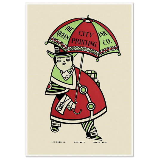 Queen City Ink, Ad. 16 (1890-1913) Art Print | Augustus Jansson - Framed Poster - 30x40 cm / 12x16″ - Black frame