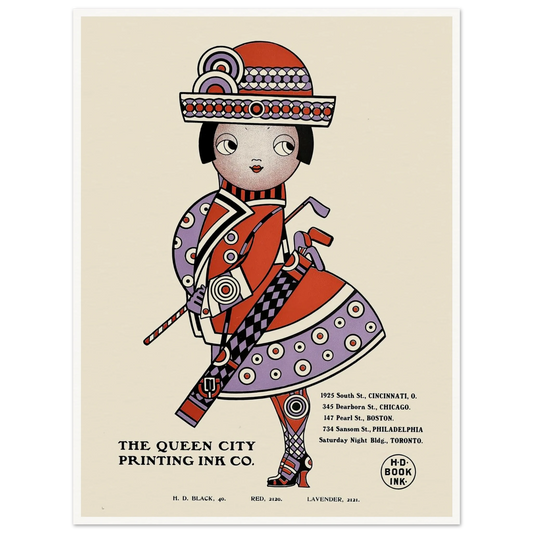 Queen City Ink, Ad. 18 (1890-1913) Art Print | Augustus Jansson - Framed Poster - 30x40 cm / 12x16″ - Black frame