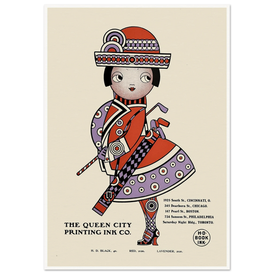 Queen City Ink, Ad. 18 (1890-1913) Art Print | Augustus Jansson - Framed Poster - 30x40 cm / 12x16″ - Black frame